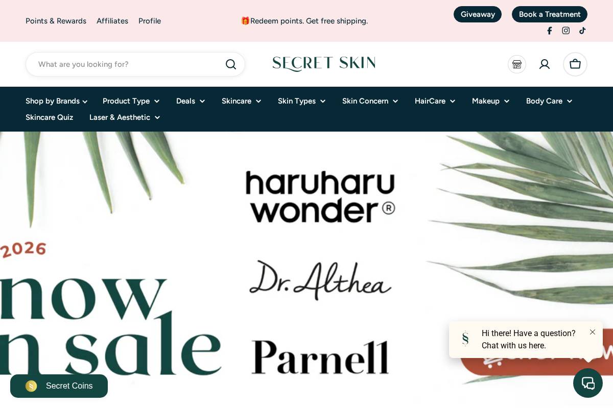 secretskin.co.za homepage screenshot