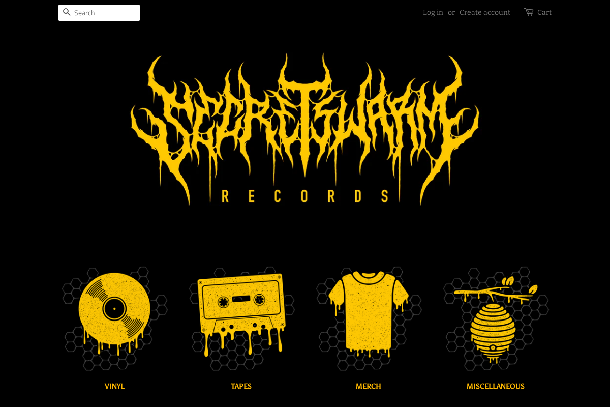 secretswarmrecords.com homepage screenshot