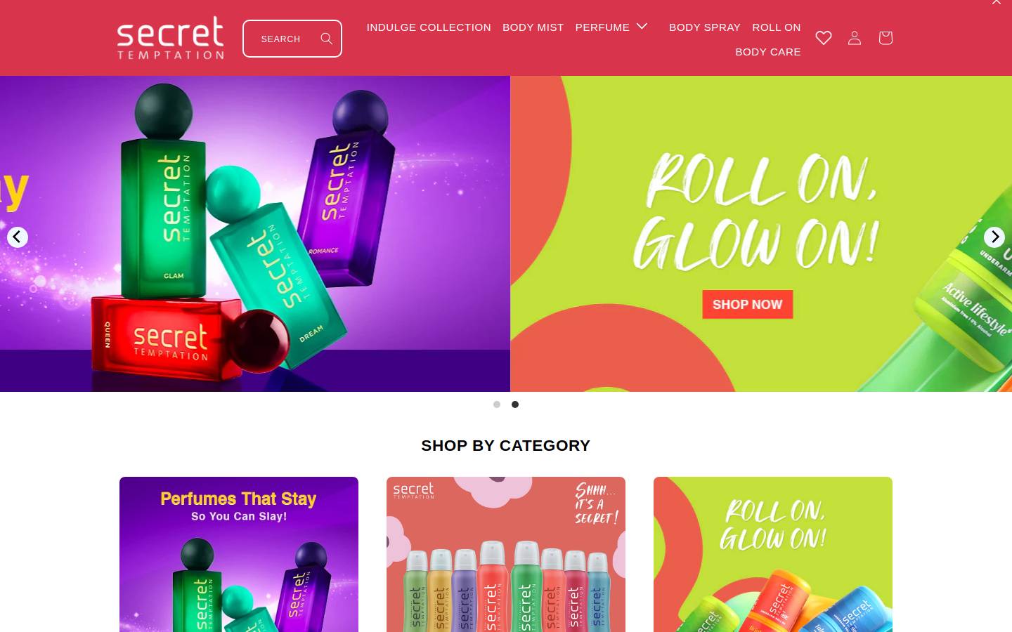 secrettemptation.in homepage screenshot