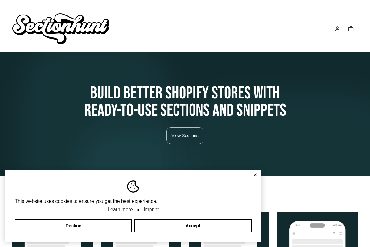 SECTIONHUNT homepage screenshot