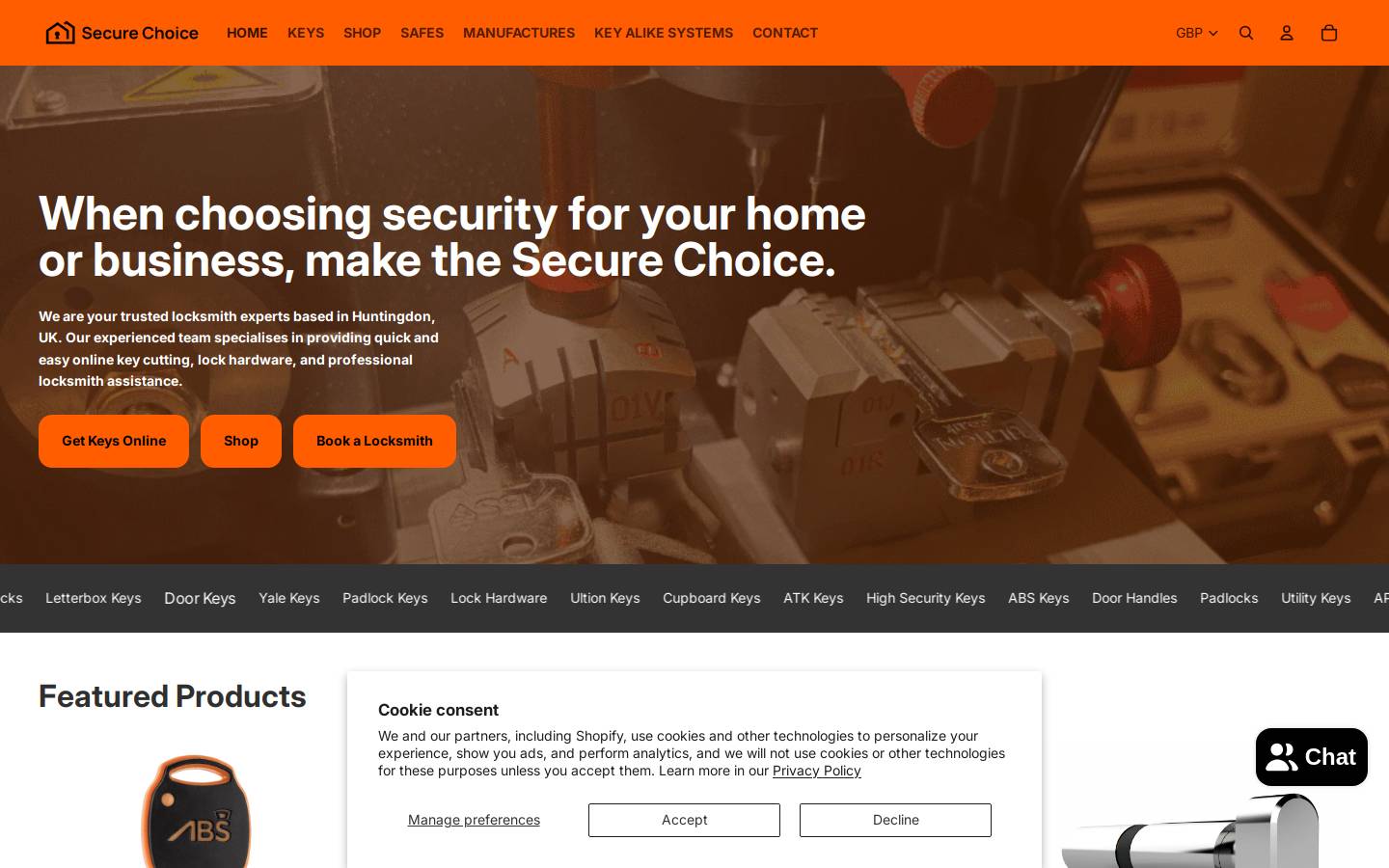 Securechoice homepage screenshot