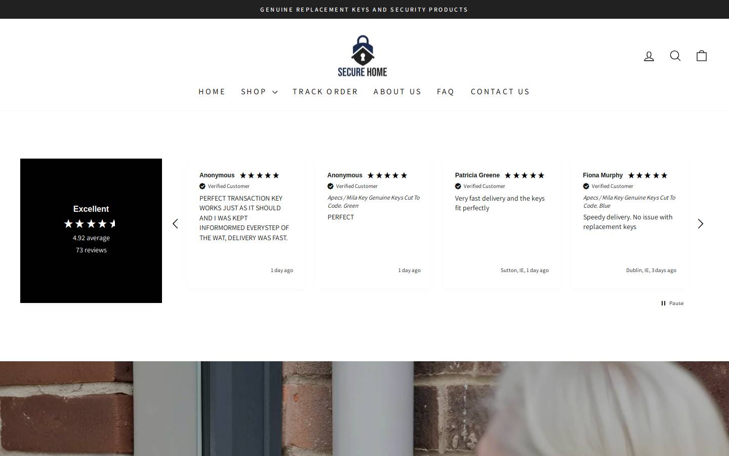 Securehome homepage screenshot