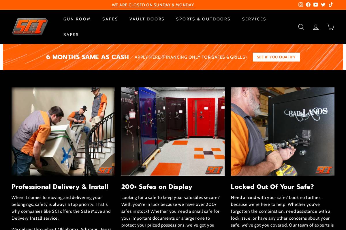 Security Centers Inc. homepage screenshot