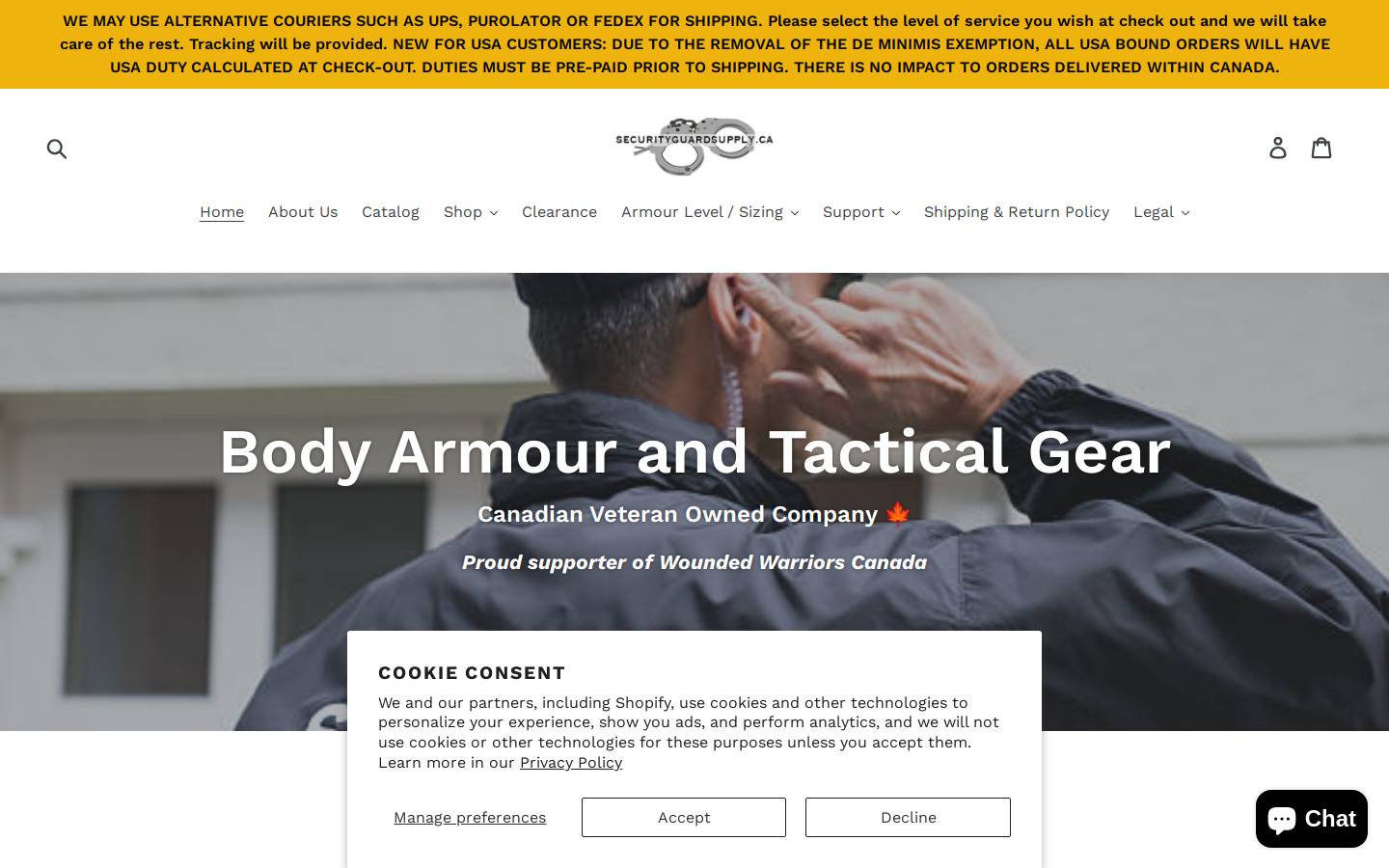 securityguardsupply.ca homepage screenshot