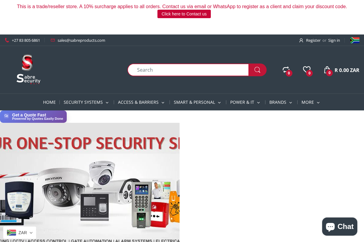 Sabre Security Mart homepage screenshot