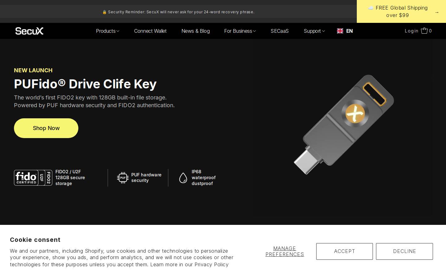 secuxtech.com homepage screenshot
