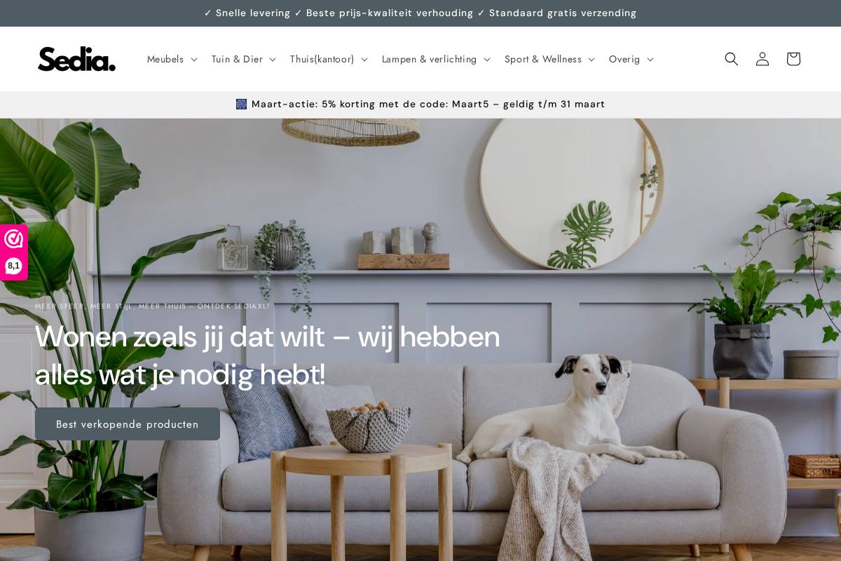 Sediaxl homepage screenshot