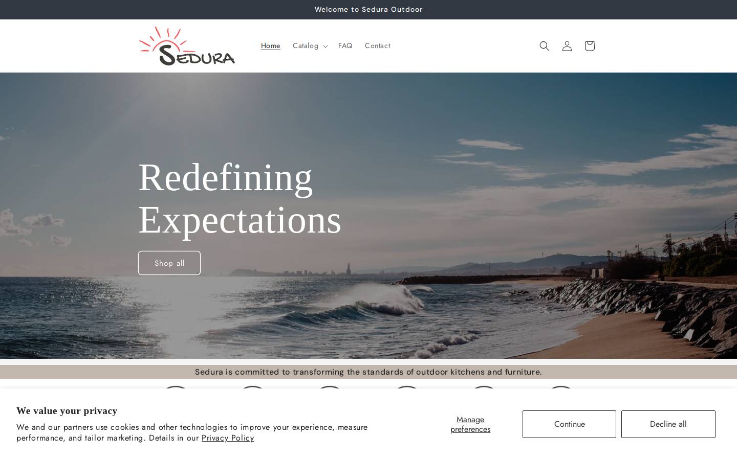 sedurafurniture.com homepage screenshot