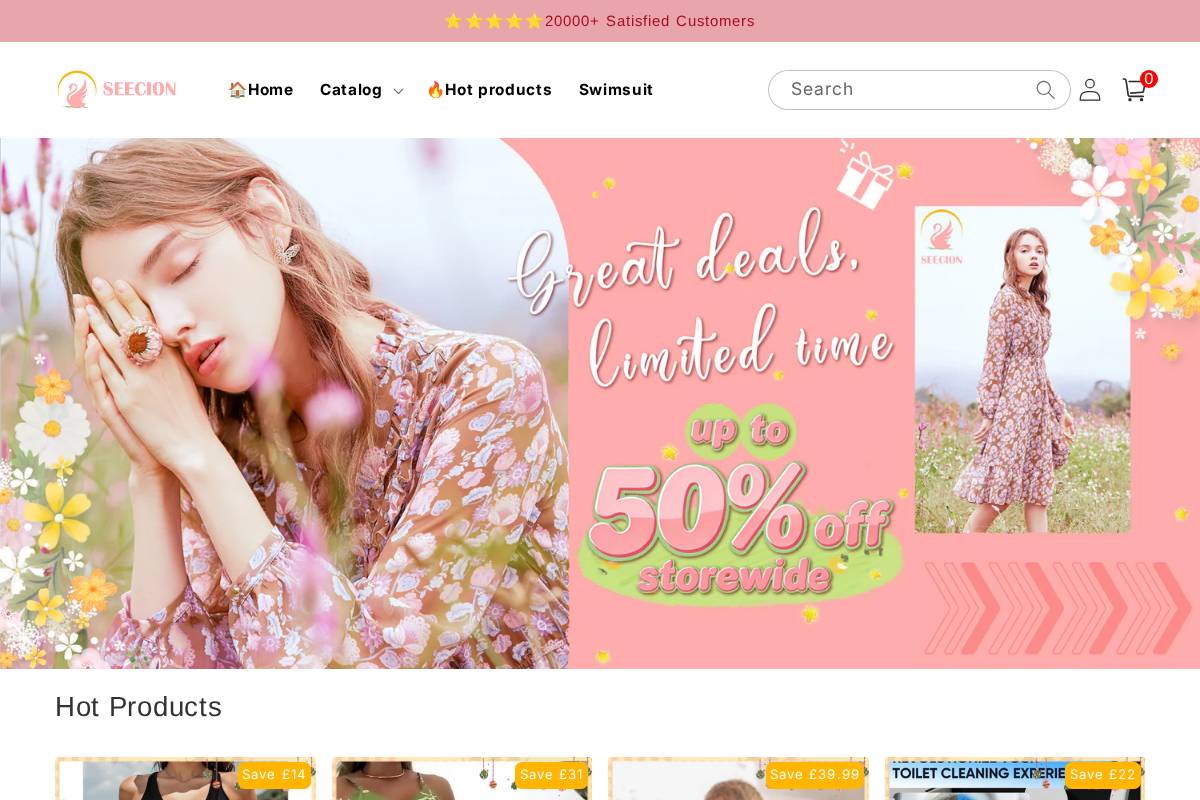 Seecion homepage screenshot