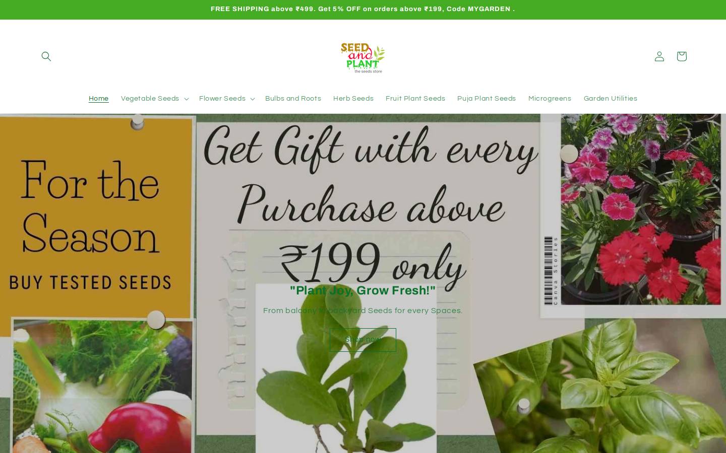 seedandplant.com homepage screenshot