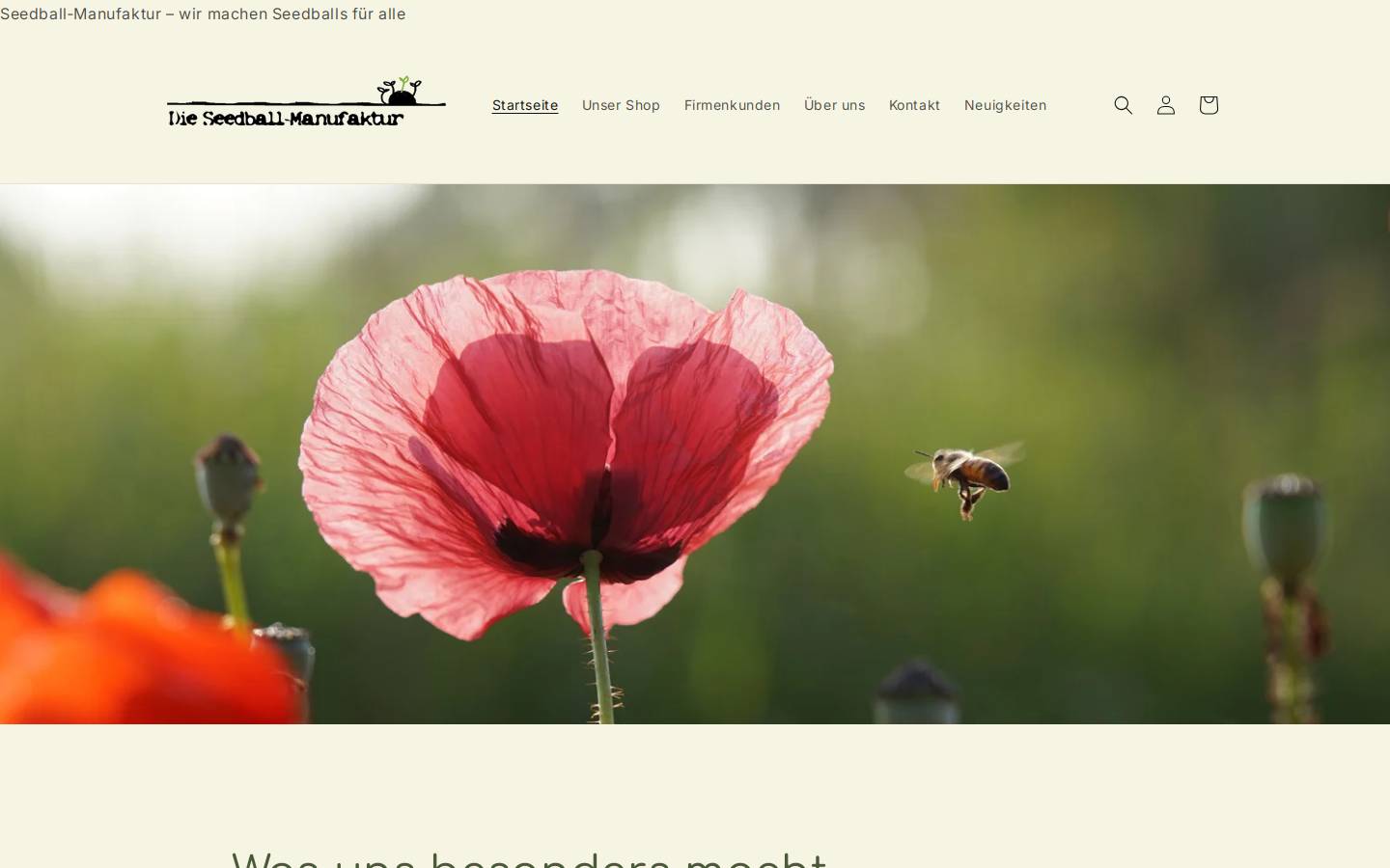 seedball-manufaktur.de homepage screenshot