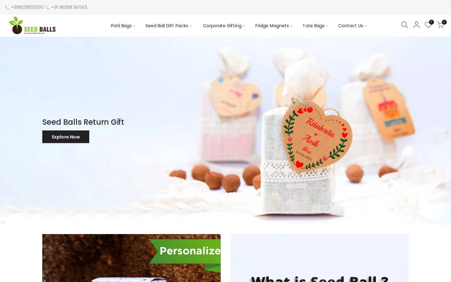 seedballs.in homepage screenshot