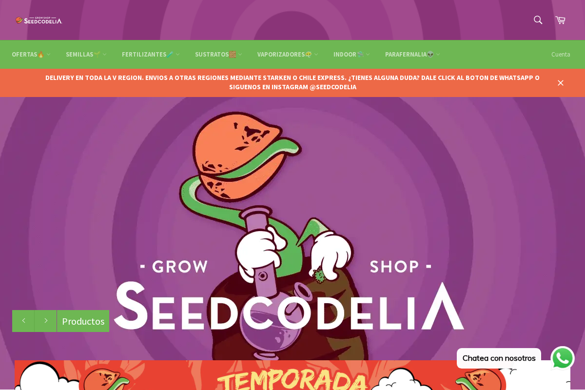 Seedcodelia Grow Shop homepage screenshot