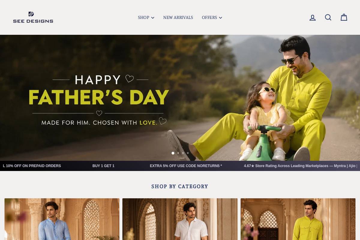 seedesigns.in homepage screenshot