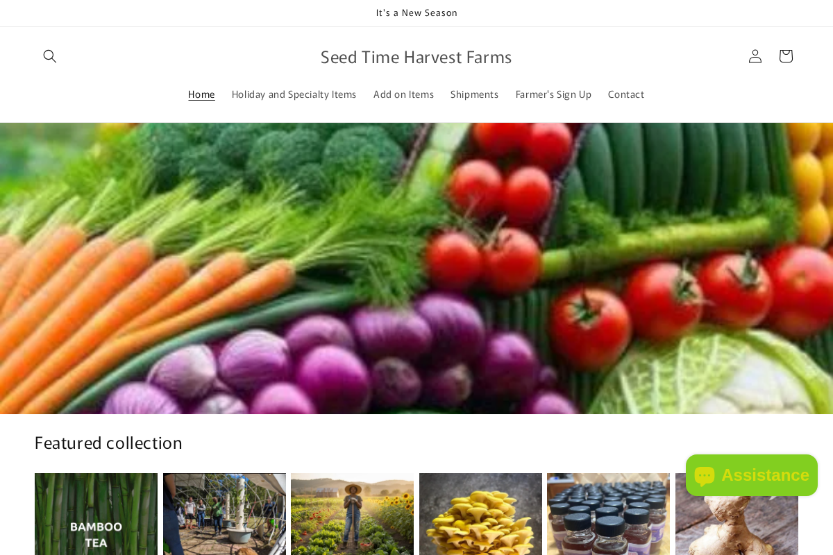 Seed Time Harvest Farms homepage screenshot