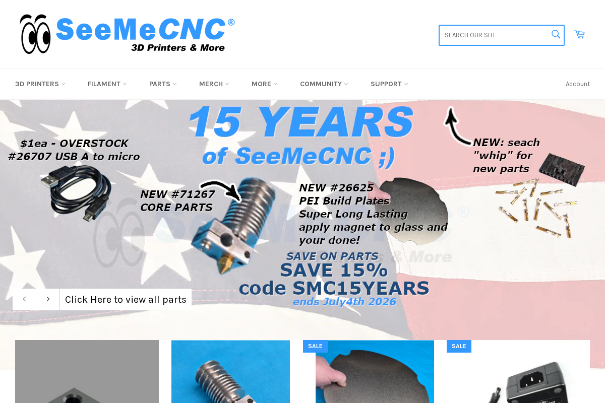 SeeMeCNC homepage screenshot