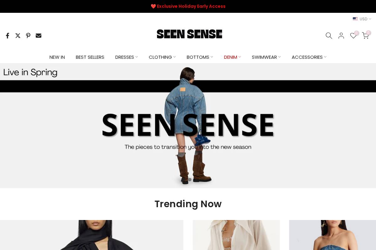 Seensense homepage screenshot
