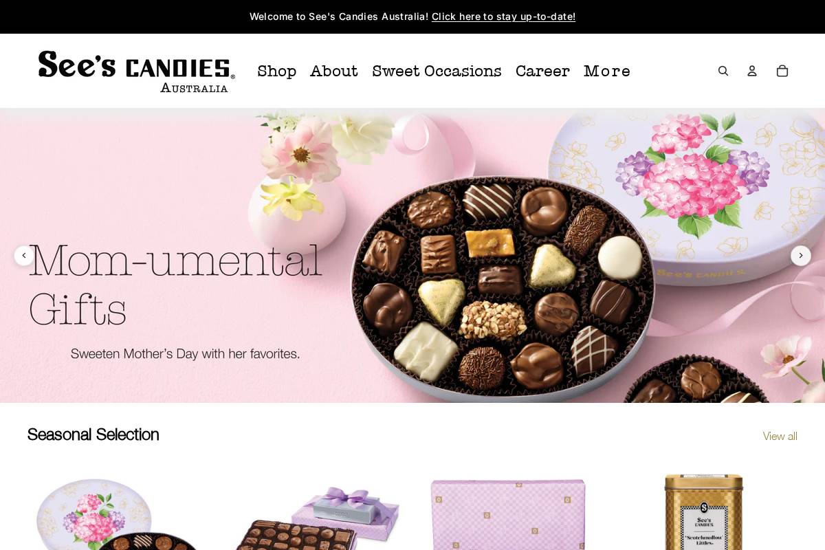 seescandies.com.au homepage screenshot