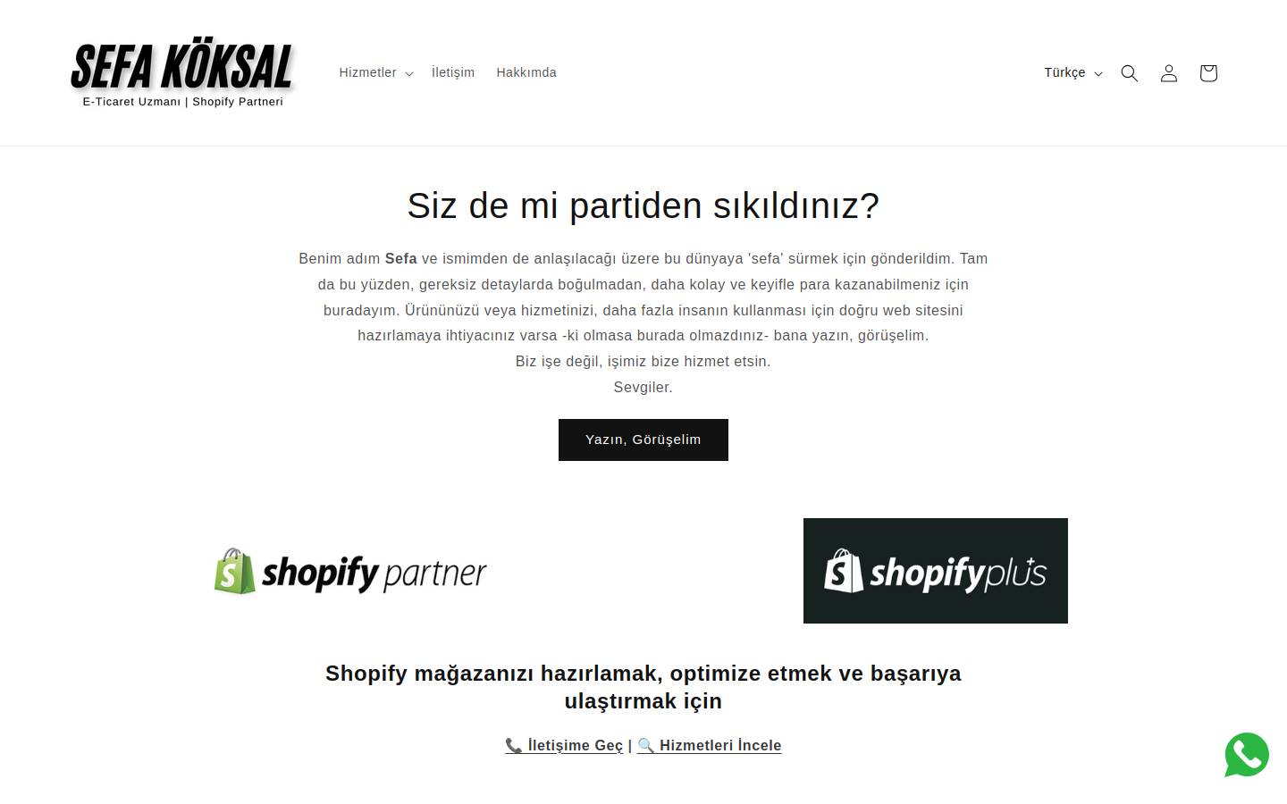 sefakoksal.com homepage screenshot