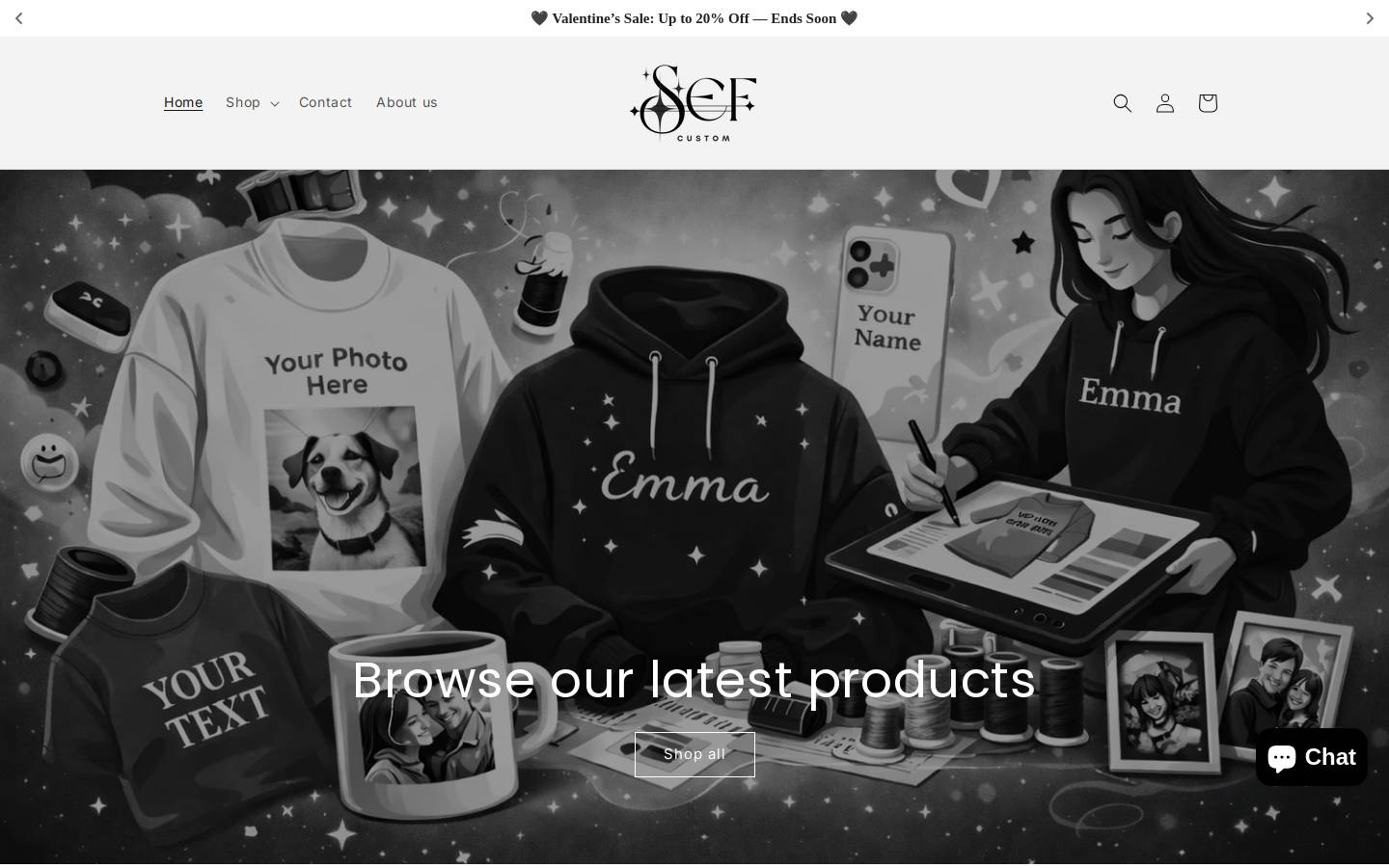 sefcustom.com homepage screenshot