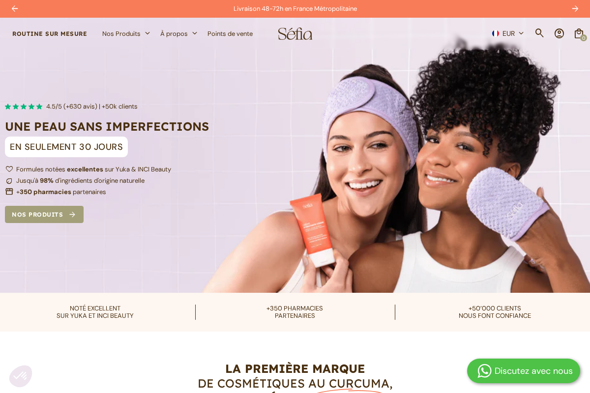 Séfia homepage screenshot