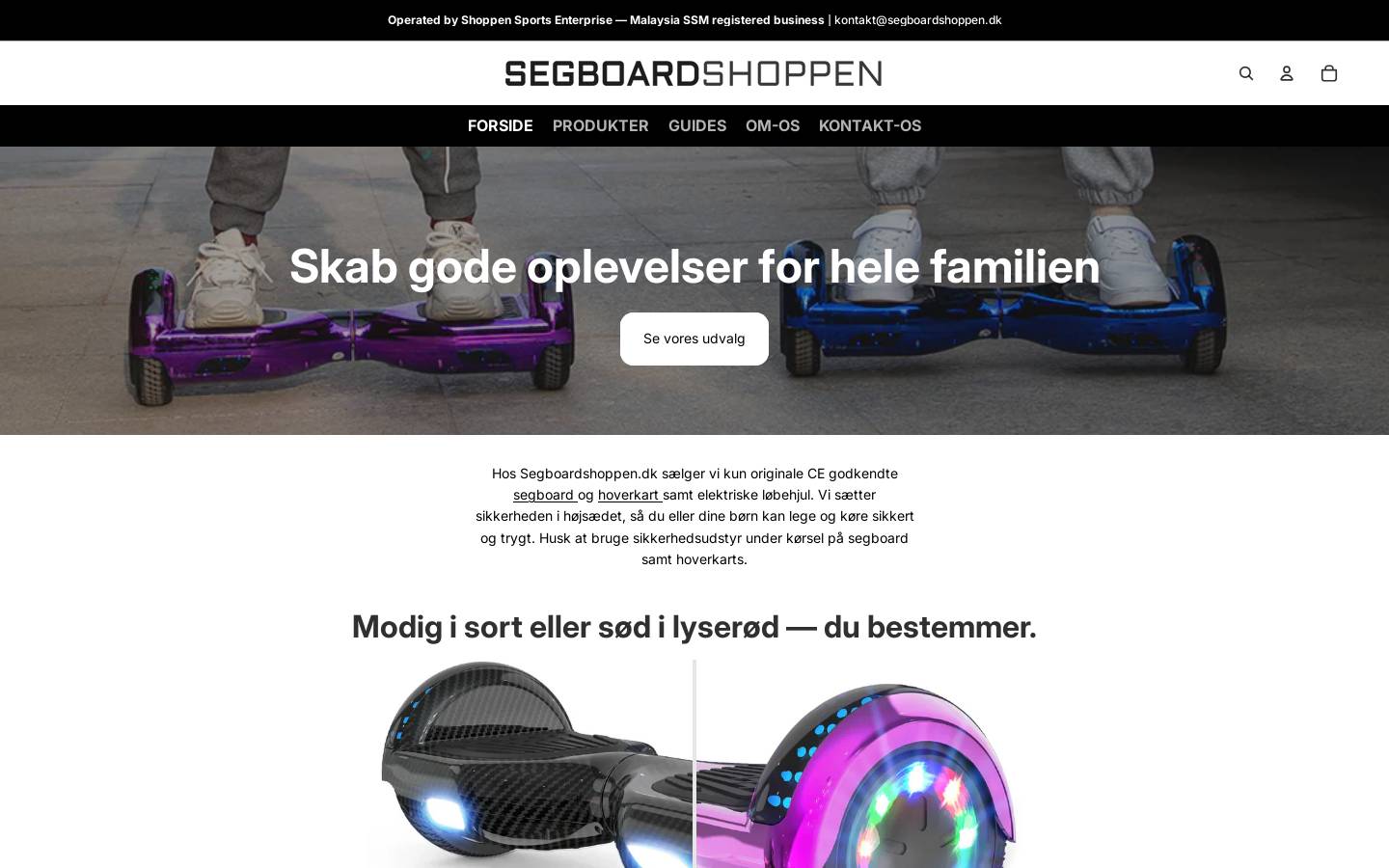SegboardShoppen homepage screenshot