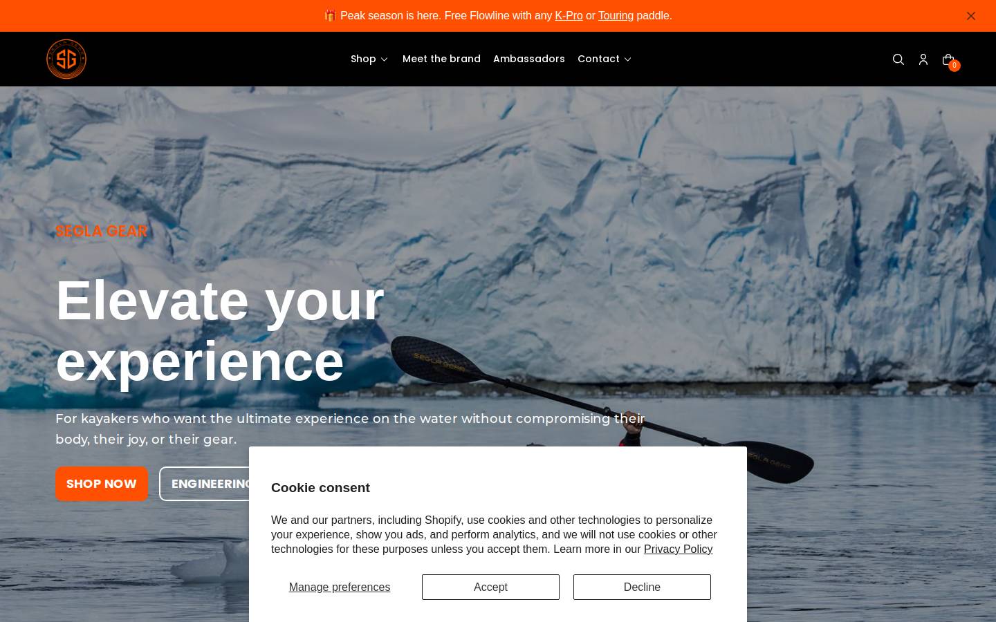 seglagear.com homepage screenshot
