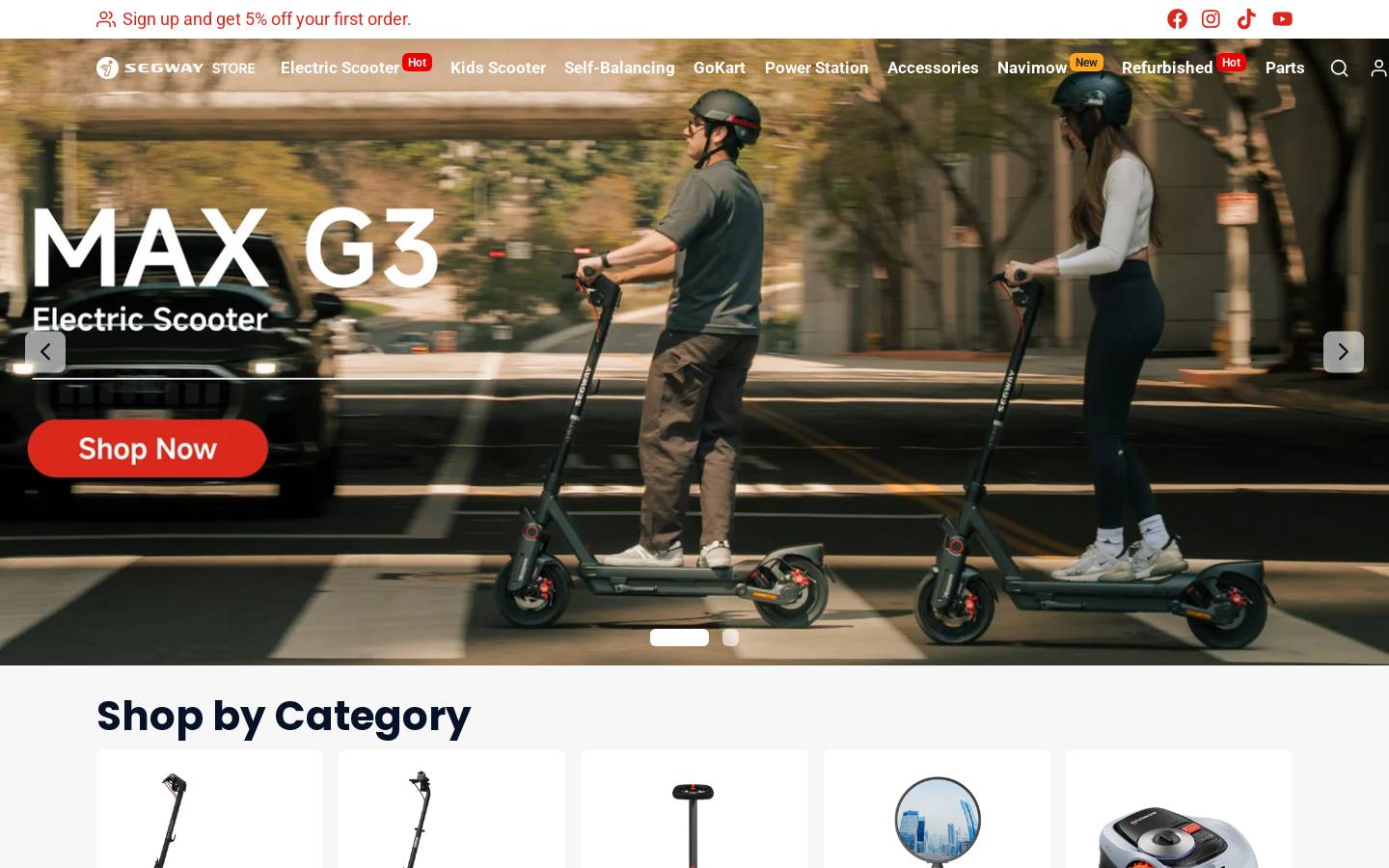 Segway homepage screenshot