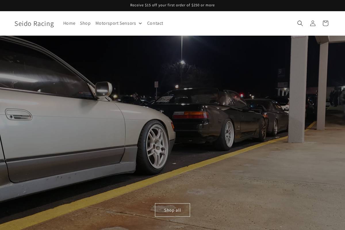 seidoracing.com homepage screenshot