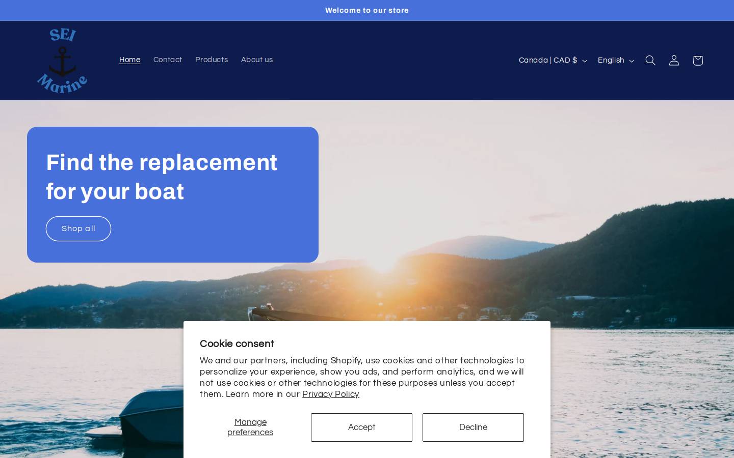 seimarine.ca homepage screenshot