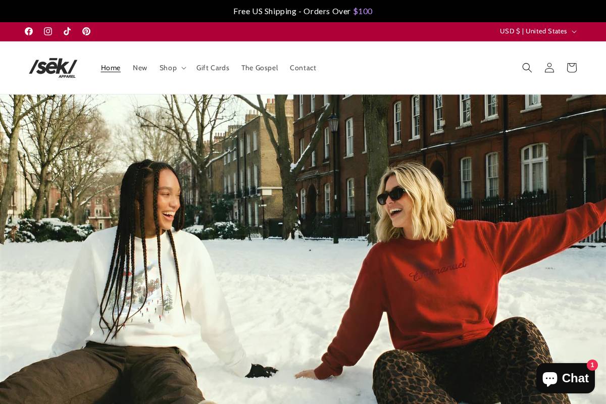 sekapparel.com homepage screenshot