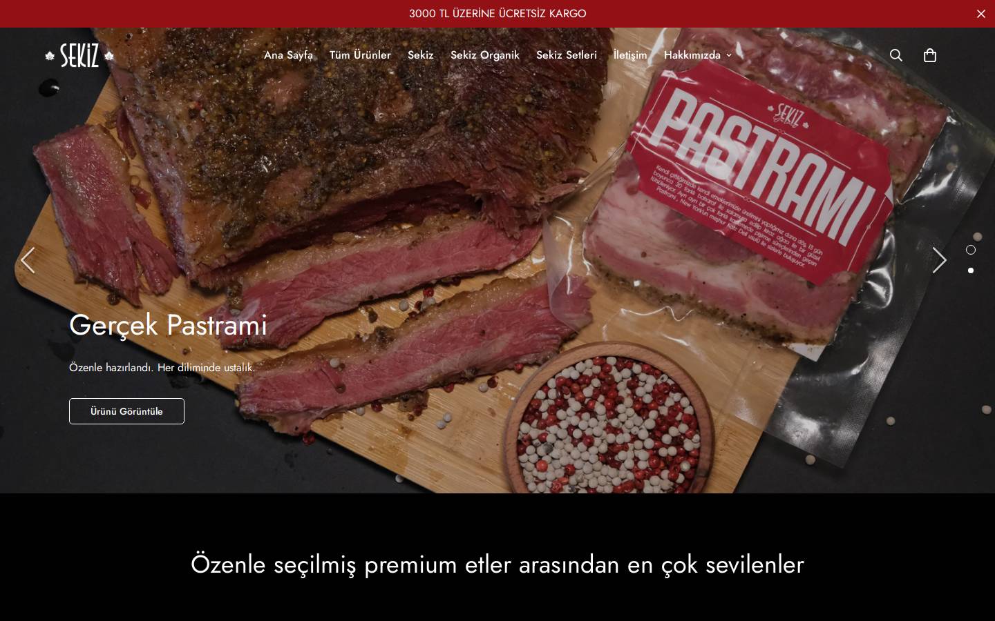 sekizkitchen.com homepage screenshot