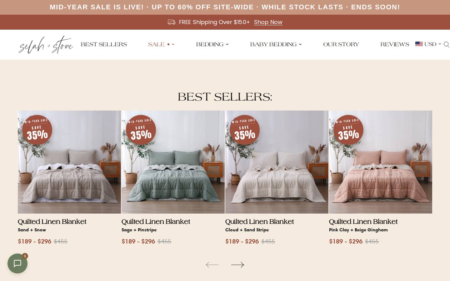 selahandstone.com homepage screenshot