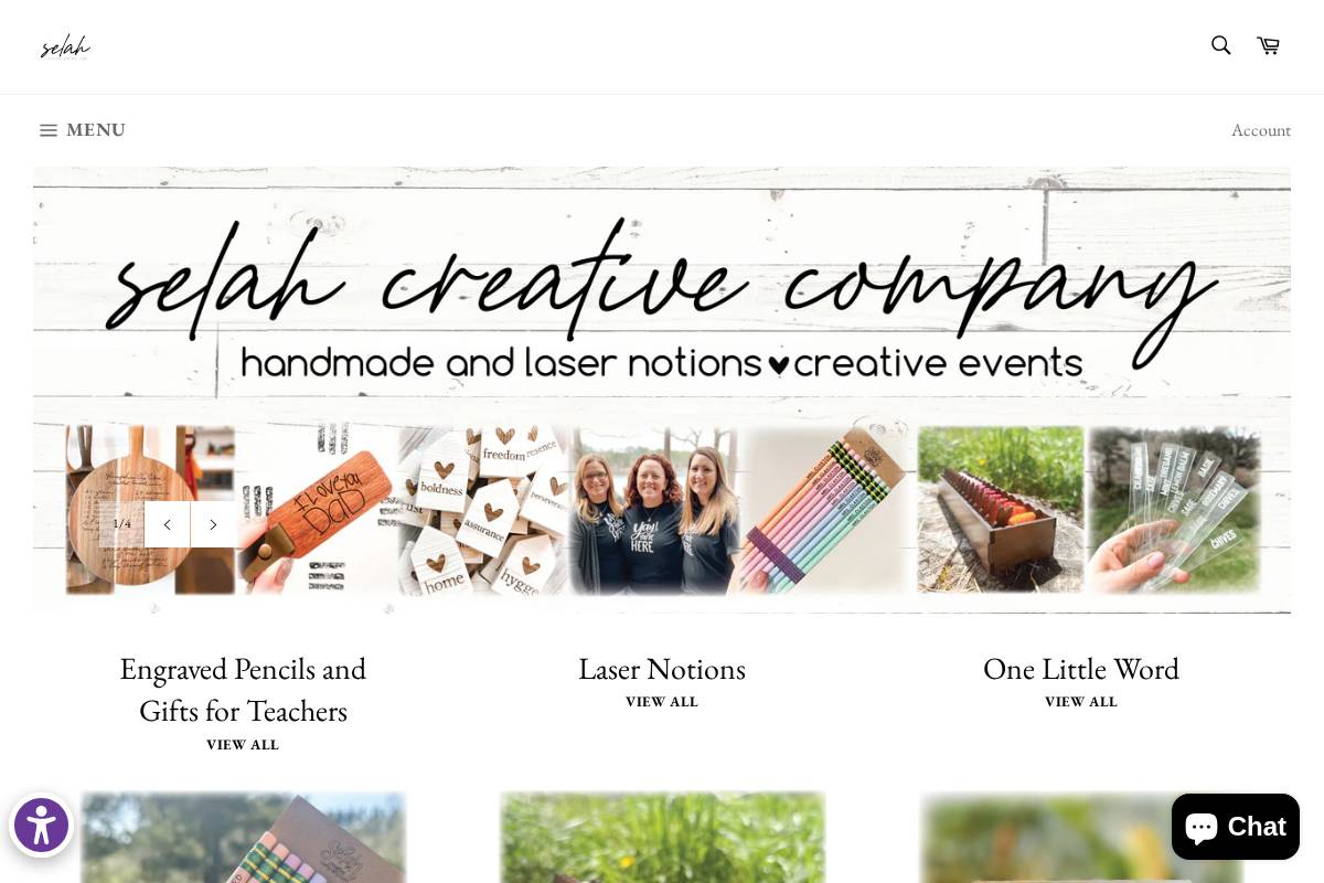 selahcreativecompany.com homepage screenshot