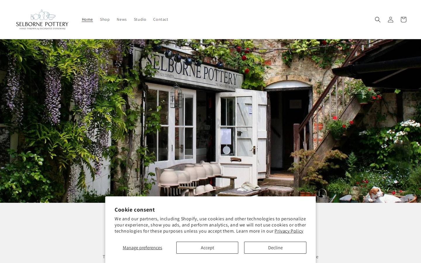 selbornepottery.co.uk homepage screenshot