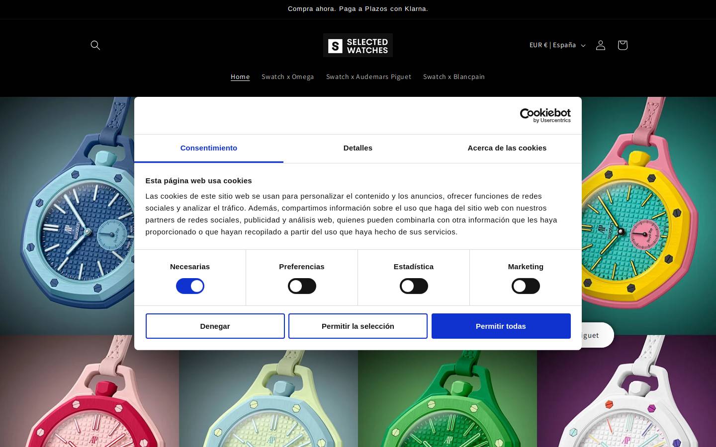 Selectedwatches homepage screenshot