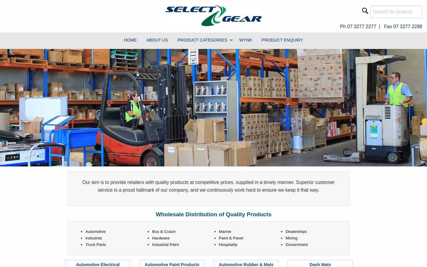 selectgear.com.au homepage screenshot