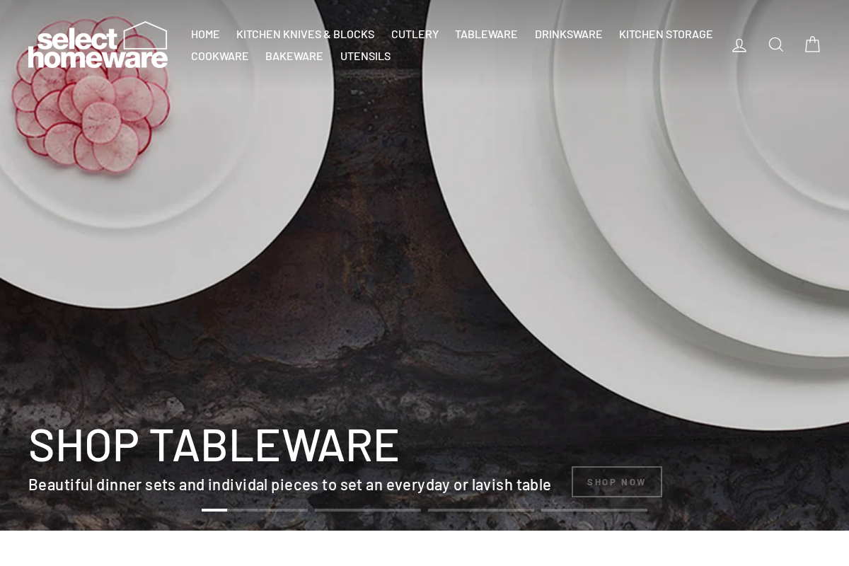 Selecthomeware homepage screenshot