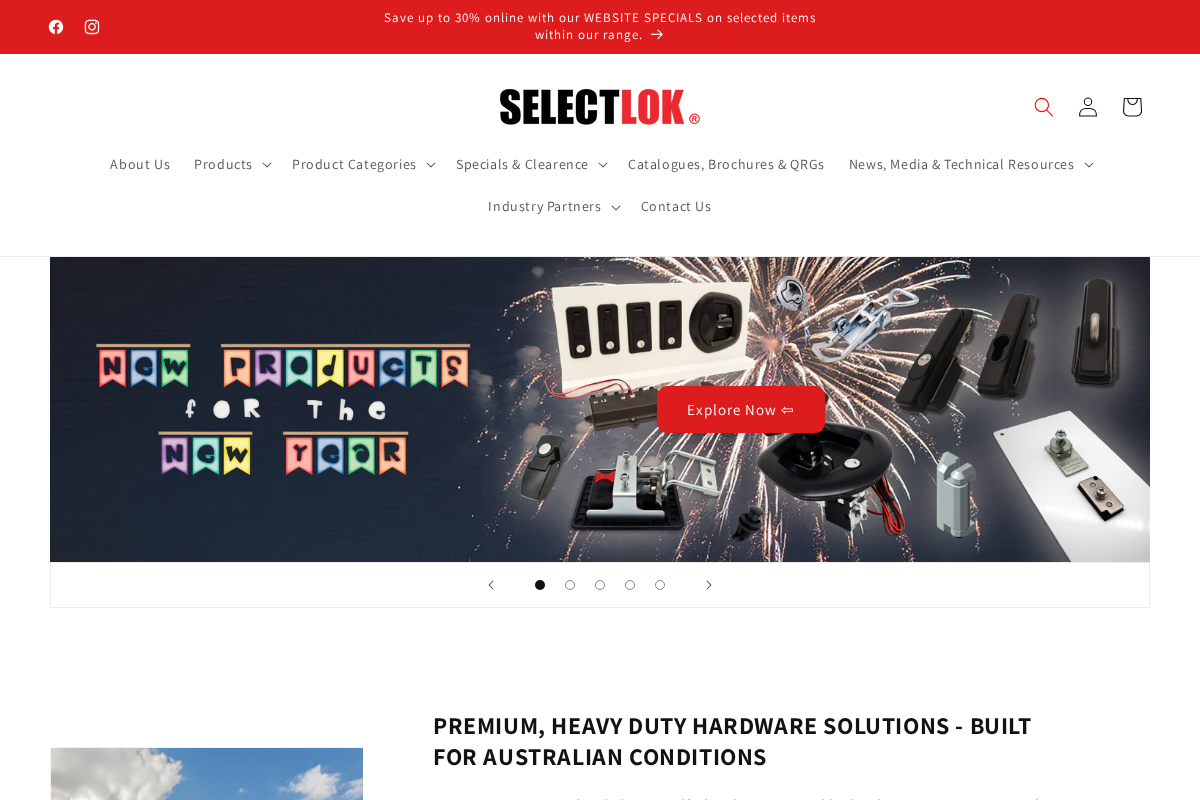 Selectlok Australia homepage screenshot