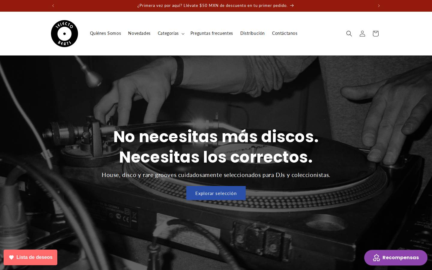 selectobeats.com homepage screenshot