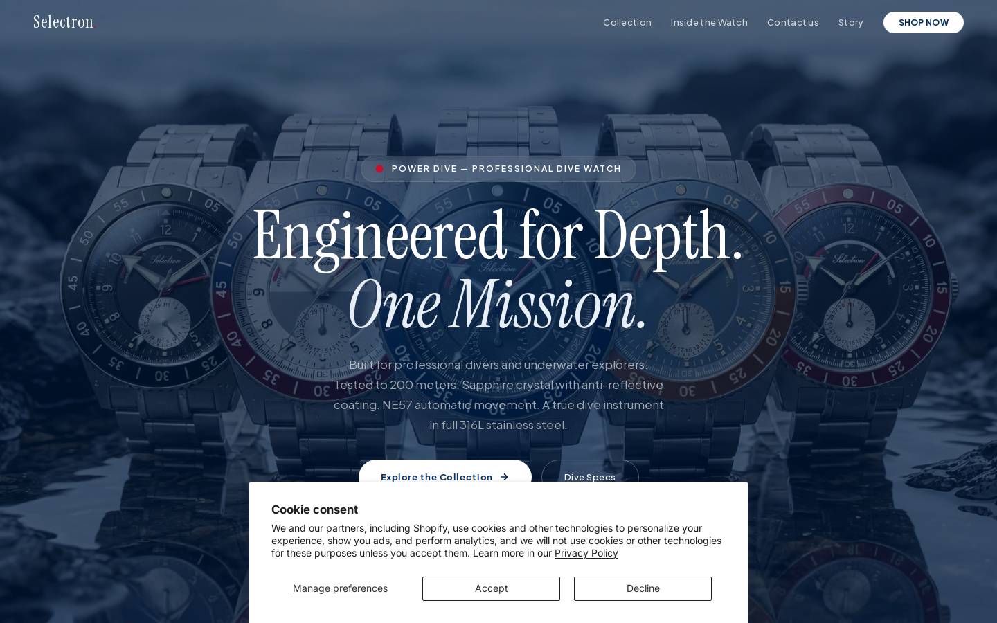 selectronwatches.com homepage screenshot