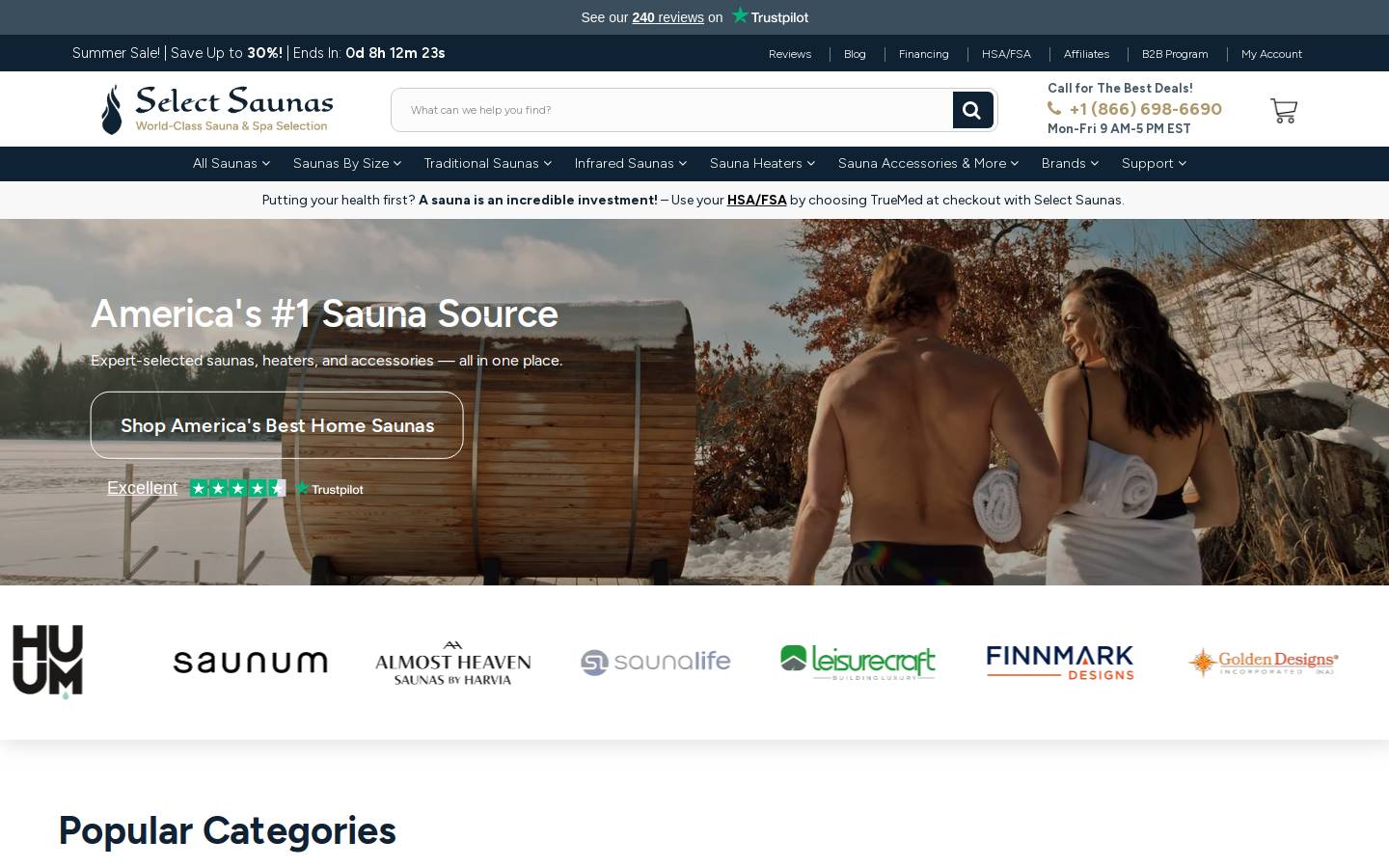 Select Saunas homepage screenshot