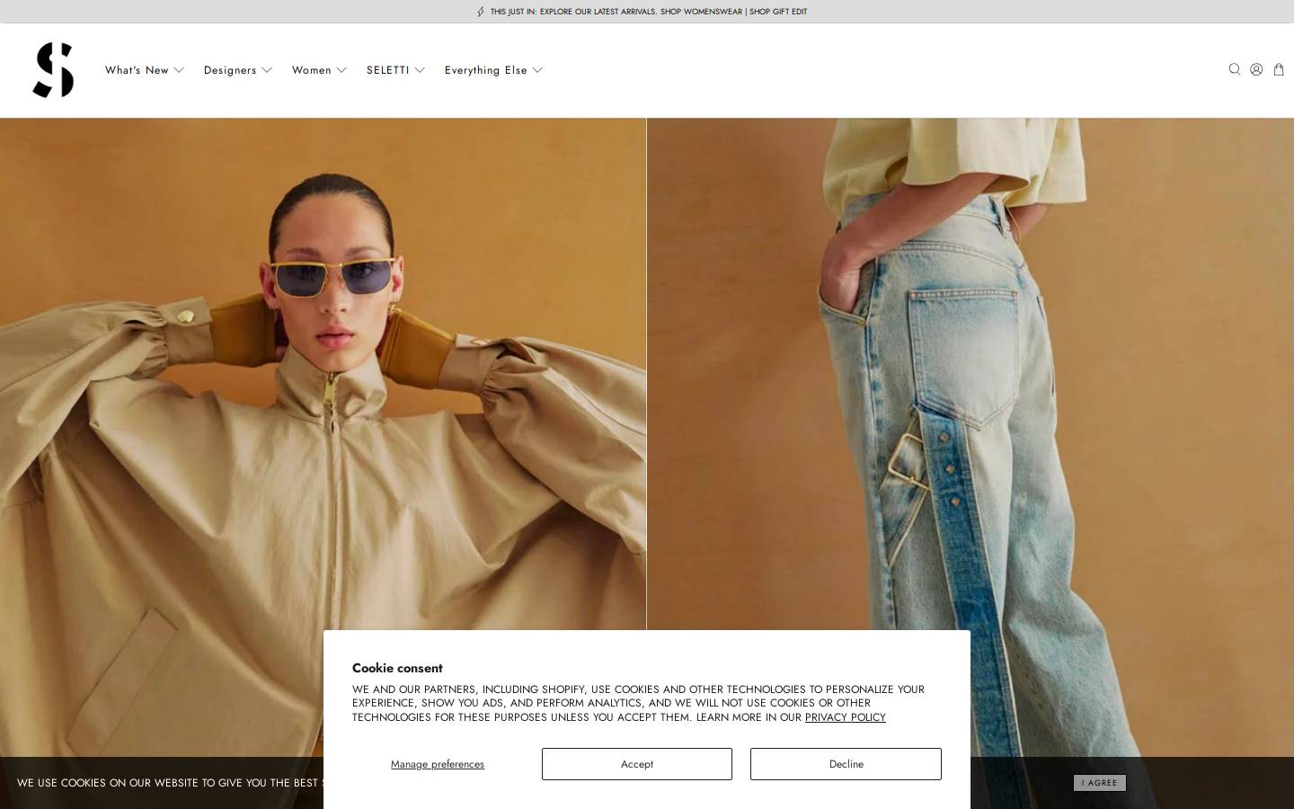 seletticonceptstore.com homepage screenshot