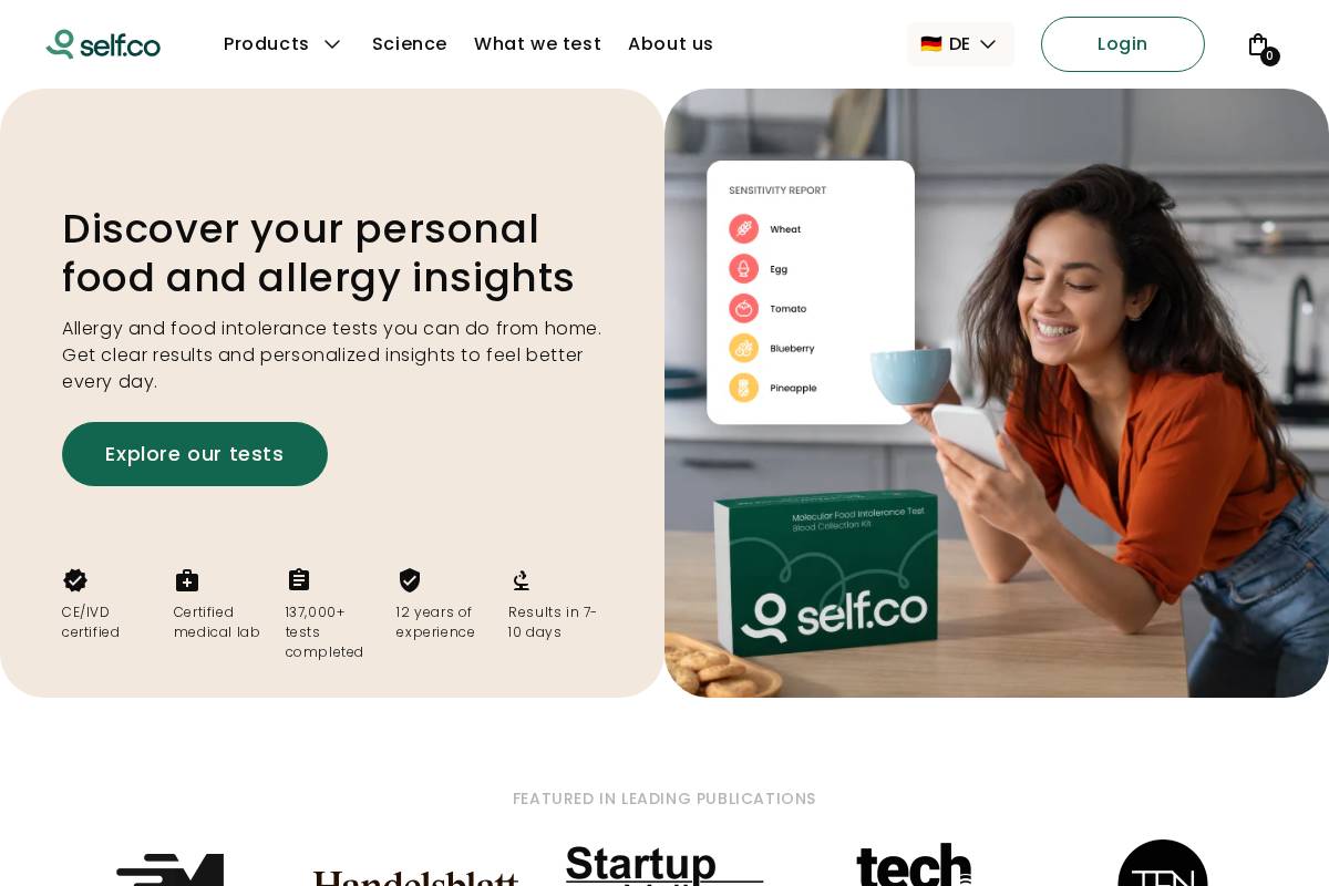 Self homepage screenshot