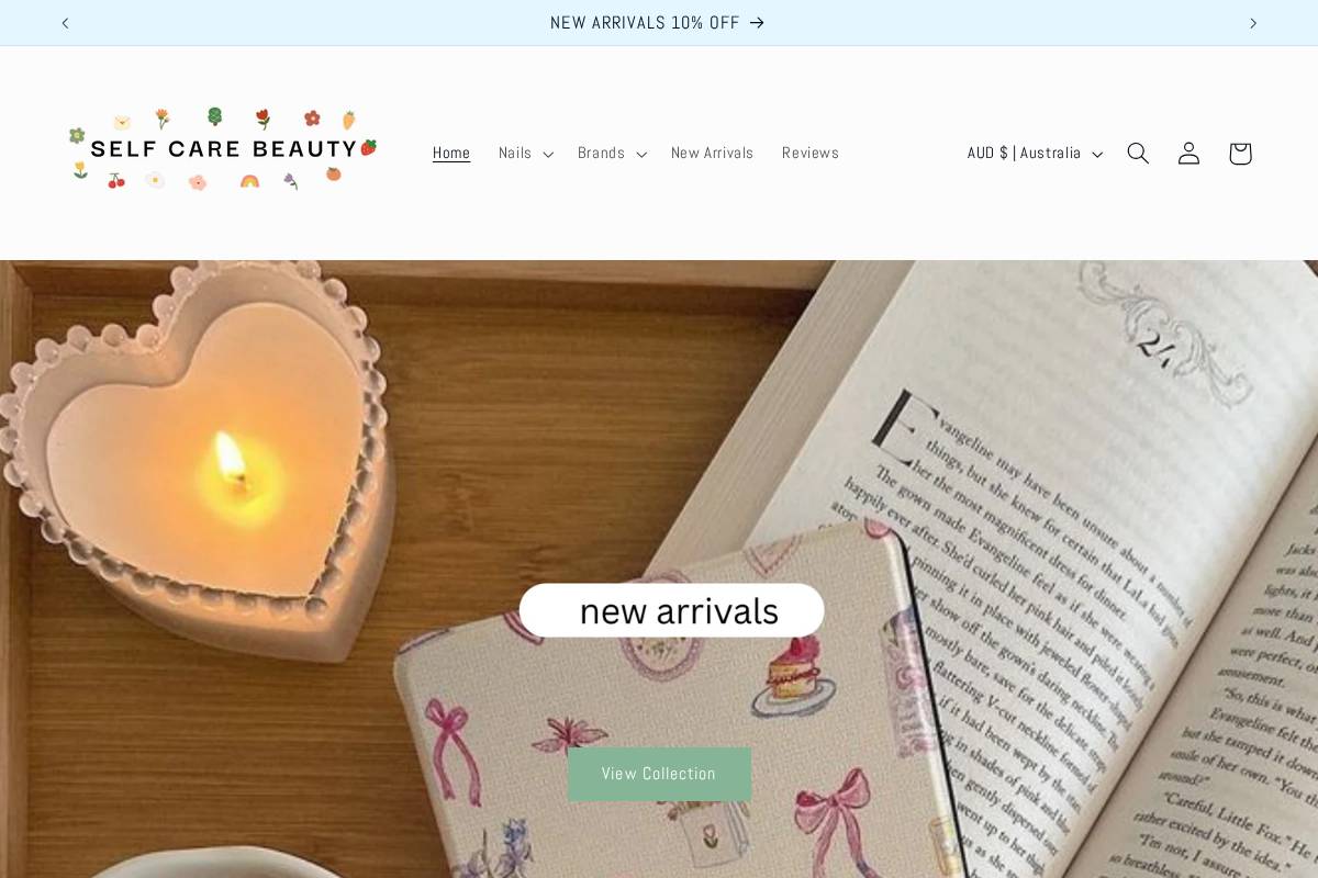 selfcarebeauty.com.au homepage screenshot