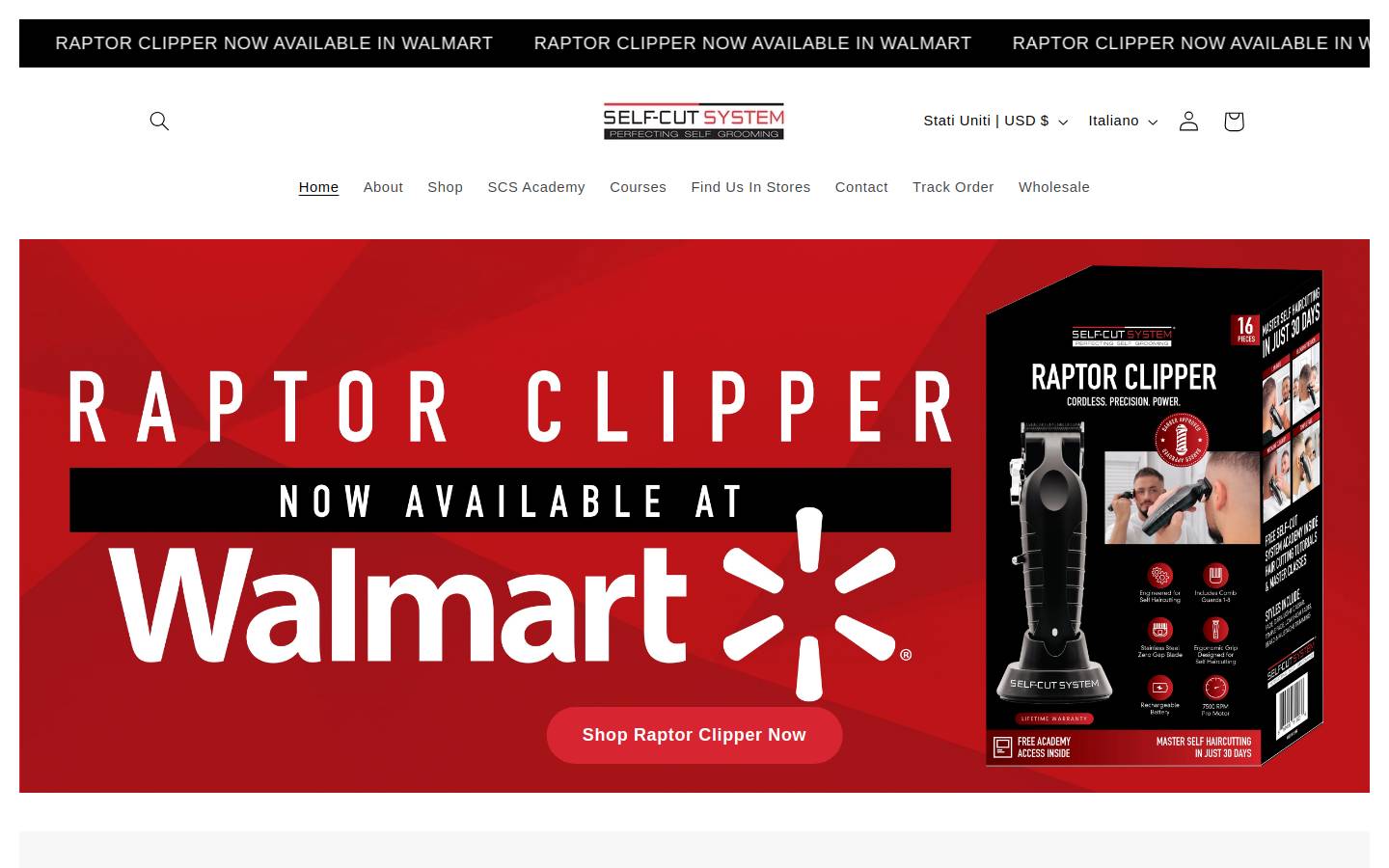 Self-Cut System homepage screenshot
