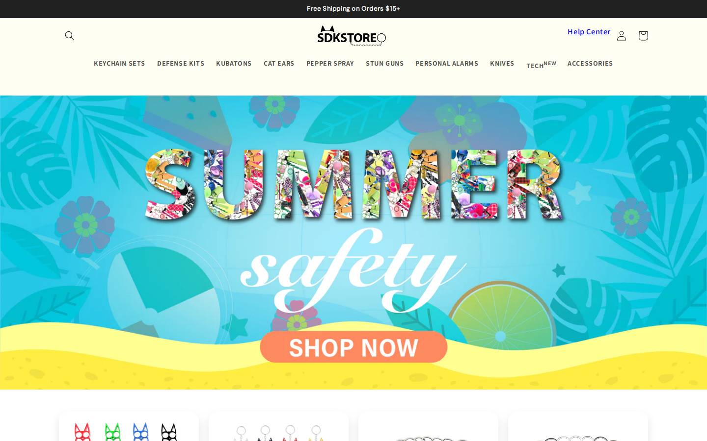 selfdefensekeychainstore.com homepage screenshot