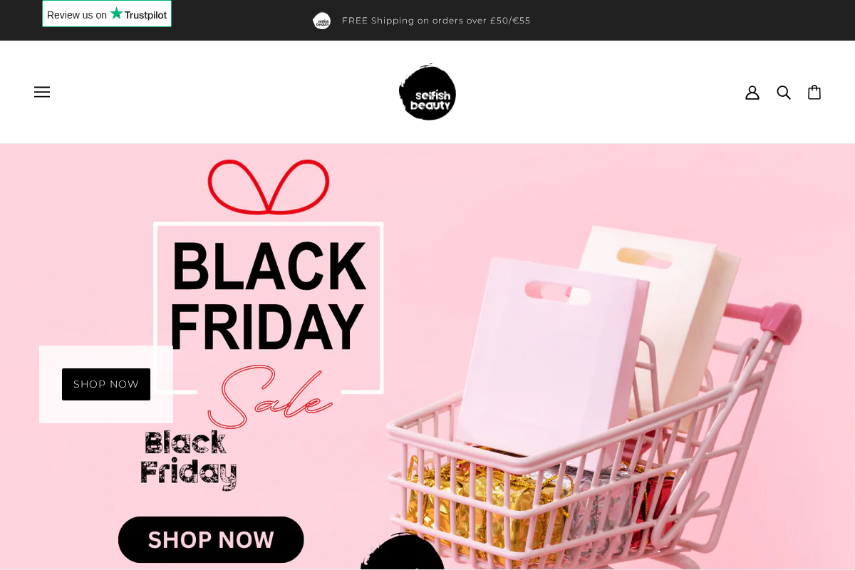 Selfishbeautyonline homepage screenshot