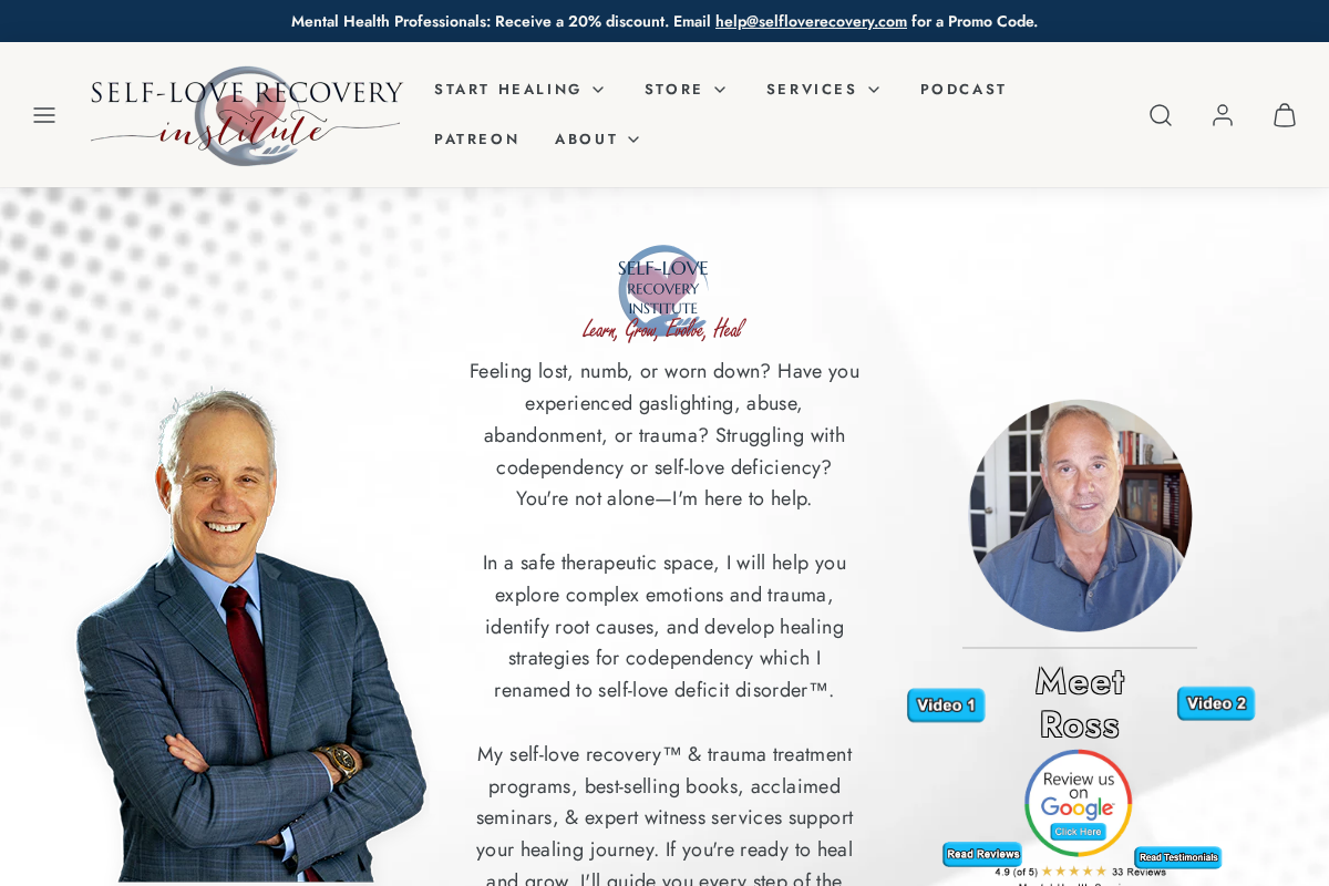 Self-Love Recovery Institute homepage screenshot