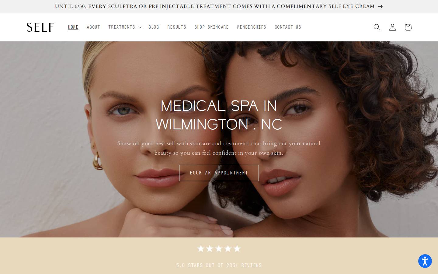selfskinstudio.com homepage screenshot